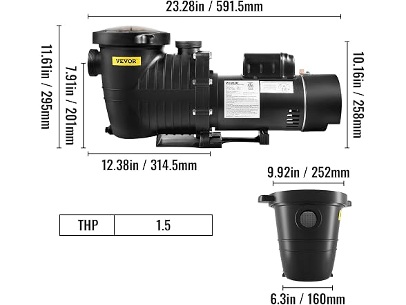 Pool Pump 1.5HP 230V, Variable Dual Speed Pumps