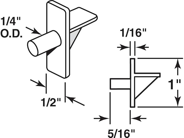 Prime-Line U 10138 Shelf Support Peg, 1/4 In