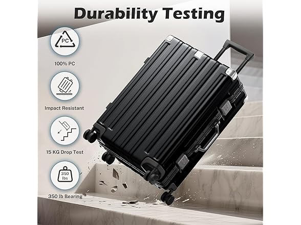 Krute Luggage Sets 2 Pieces Aluminum Frame Suitcase With Spinner Wheels 20 28 Inch Hardside No Zipper PC Luggages with USB Charger (Open Box)