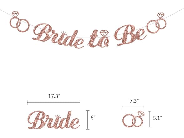 Glitter Rose Gold Bride to Be Banner