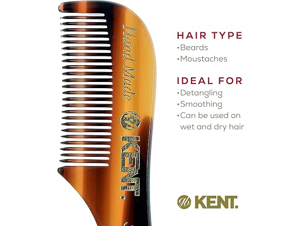 KENT 81T Handmade Beard Mustache Comb Extra Small
