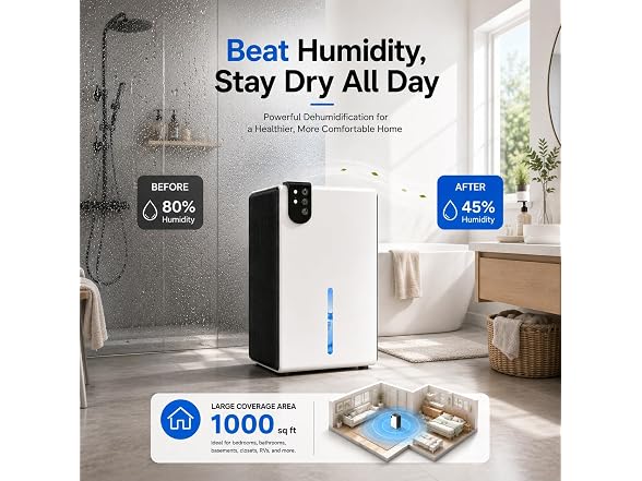 WoEleLigt Dehumidifiers for Home, White Black - Gallery 4