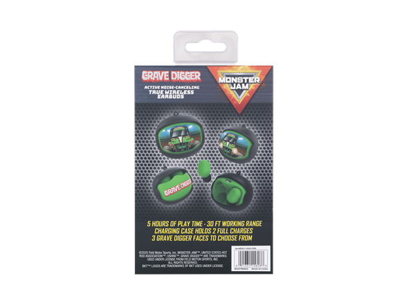 Grave Digger TWS Earbuds w/ Flip Case