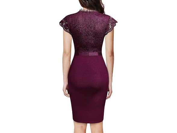 Miusol Women (L) Retro Lace Ruffle Style Dress