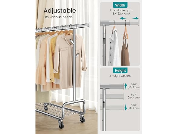 SONGMICS Clothes Rack Silver