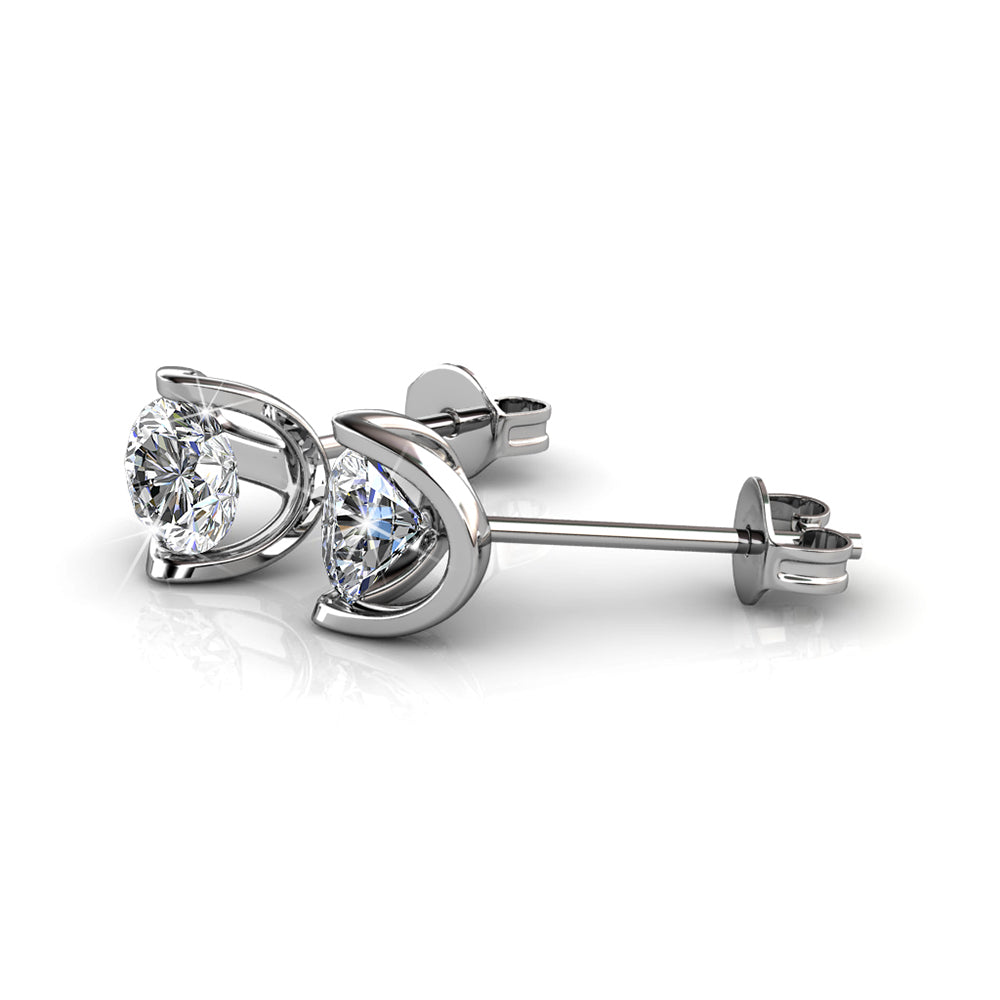 Sterling Floating Halo Stud Earring - Gallery 4