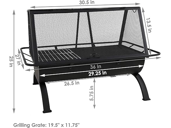 Sunnydaze 36-Inch Northland Steel Outdoor Fire Pit