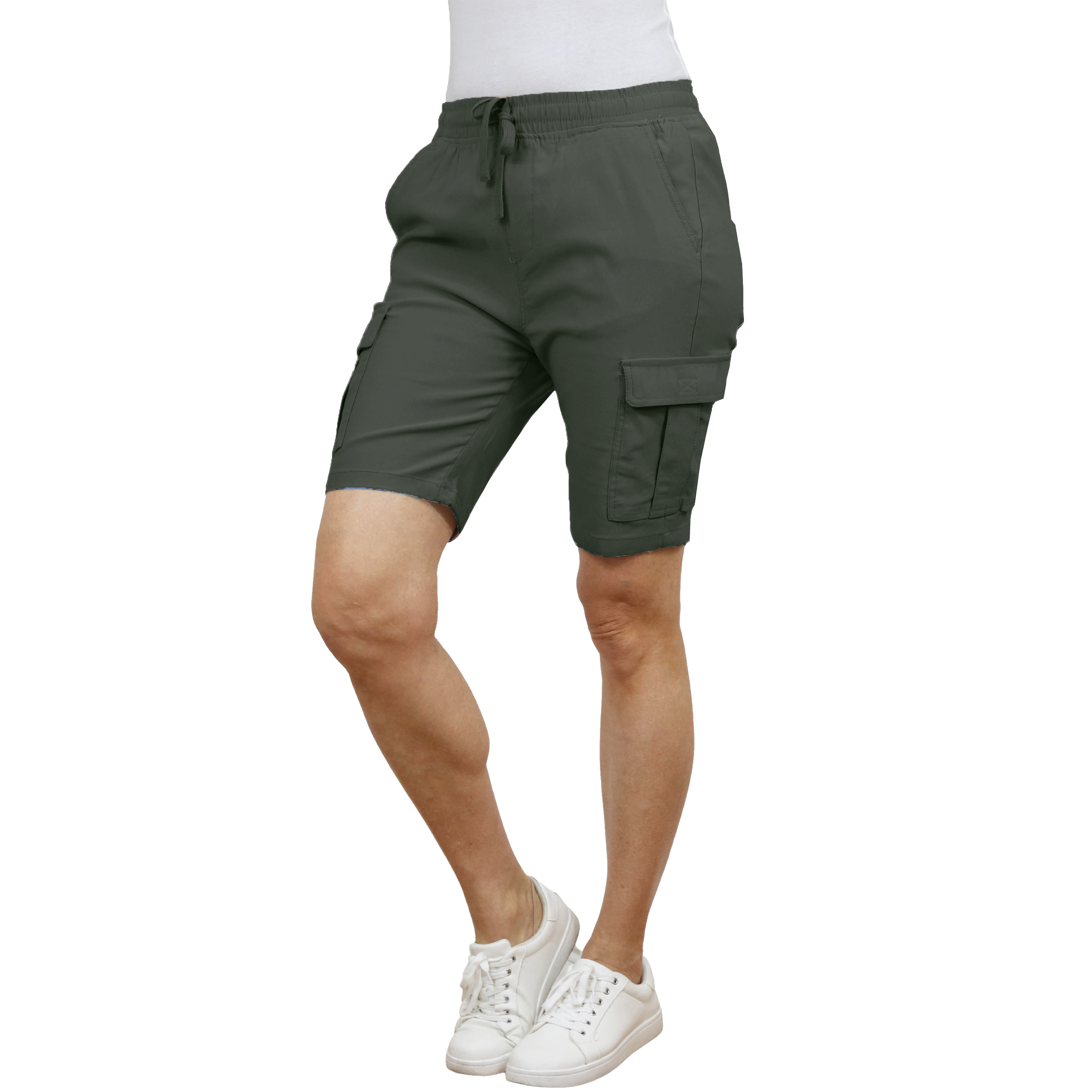 Womens Super Stretch Cargo Shorts - Gallery 20