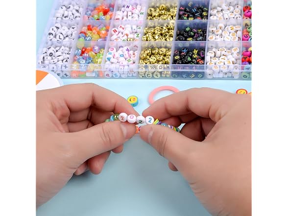 PlusWin 1400pcs Acrylic Color Numbers White Round Number Beads