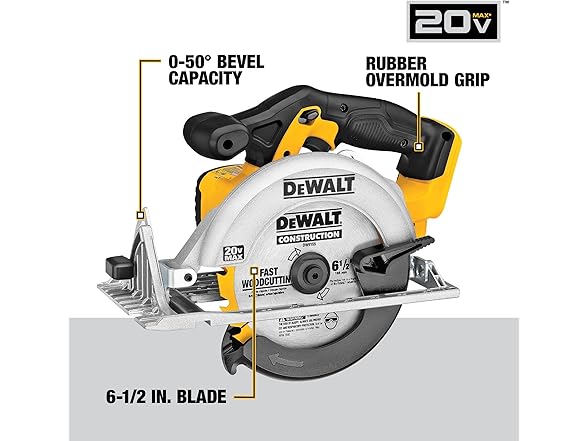 DEWALT DCS391B 20V MAX Circular Saw, 6-1/2" Blade