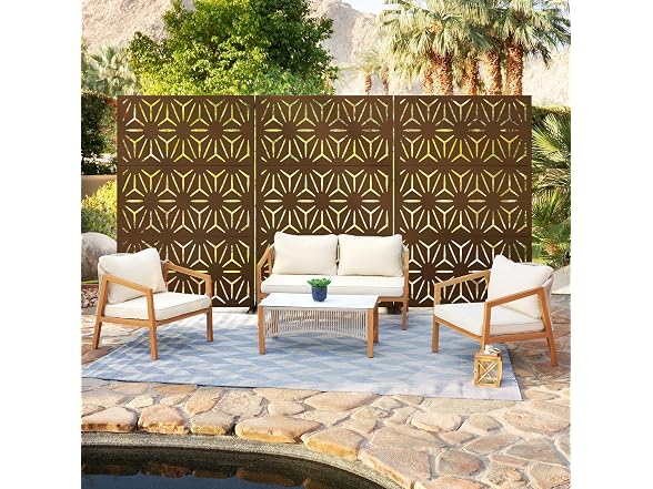 Freestanding Metal Privacy Screen 72" x 47"