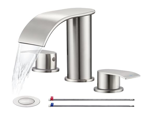 8" Nickel Waterfall Sink Faucet