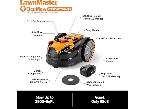 LawnMaster OcuMow Robot Lawn Mower