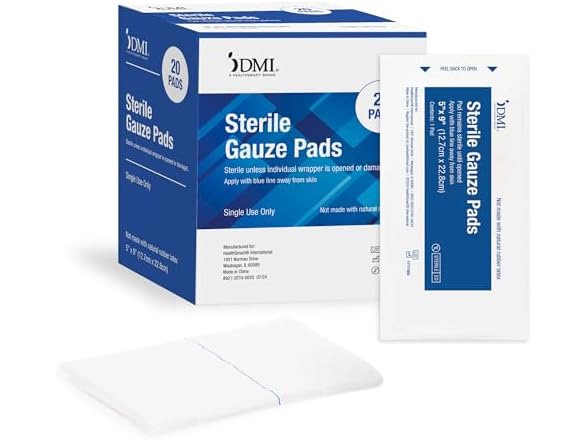 DMI Sterile 20 Pack Abd Abdominal Combine Pads 5x9
