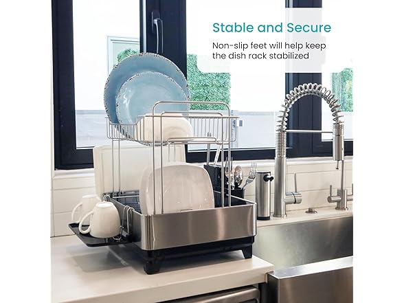 Large 2-Tier Stainless Steel Dish Drying Rack