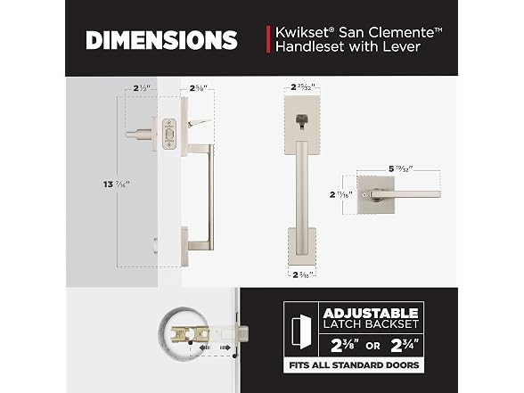 San Clemente Front Door Handle No Lock