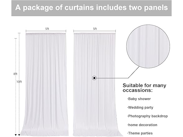 Mohoeey 10 ft x 10 ft White Backdrop