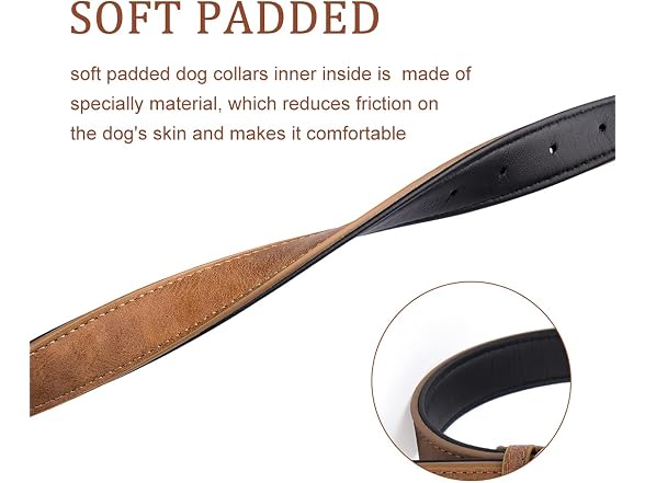 Classic Brown Leather Dog Collar for Small Me