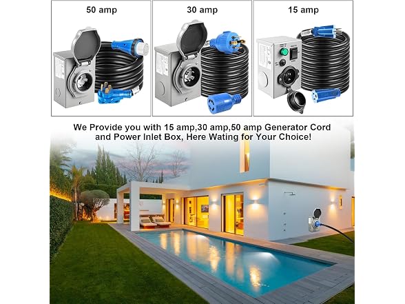 30 Amp Generator Cord and Power Inlet