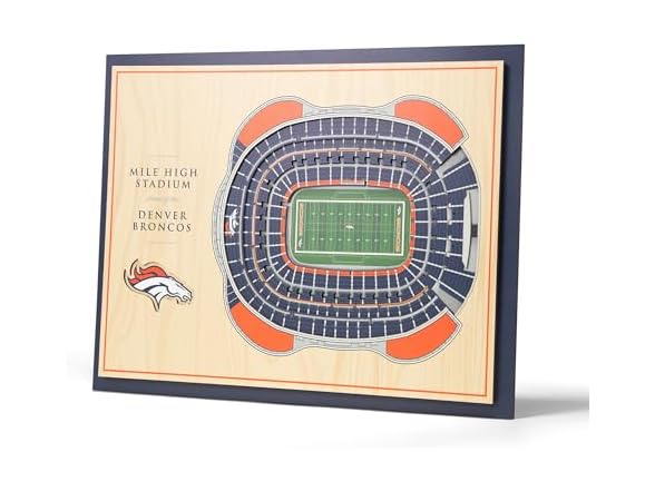 DENVER BRONCOS 5Layer StadiumViews 3D Wall Art
