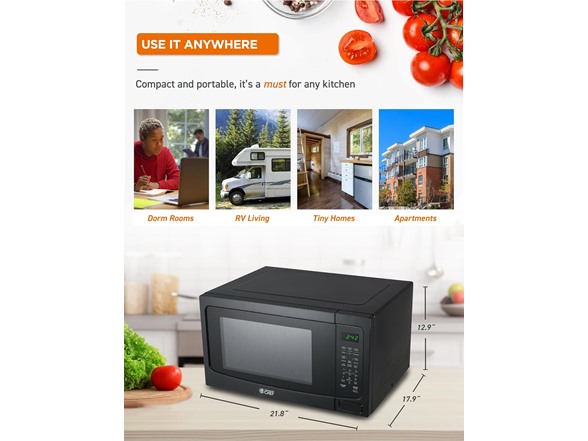 COMMERCIAL CHEF 1.6 Cubic Foot Microwave