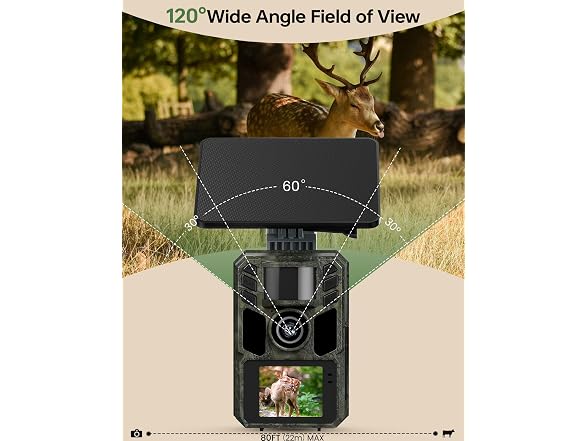 FKPCAM Trail Camera Solar WiFi 4K 64MP