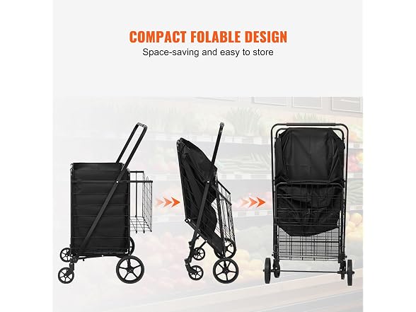 Folding Shopping Cart with Removable Waterproof