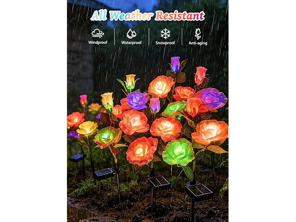 Brightown Solar Garden Lights, 4 Pack