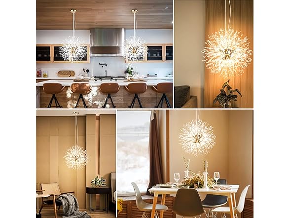 VerRon 8-Light Gold Dandelion Chandelier