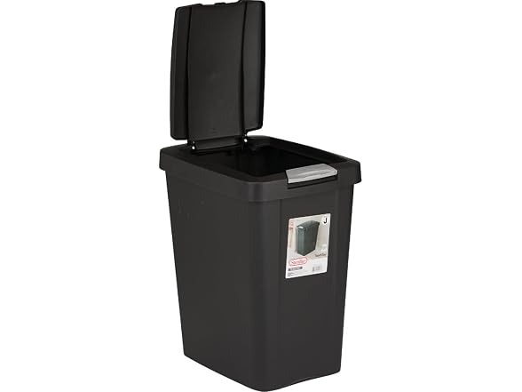 Sterilite 7.5 Gal. Black TouchTop Wastebasket