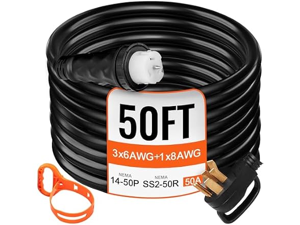50FT Generator Power Cord 50-Amp 125/250-volt
