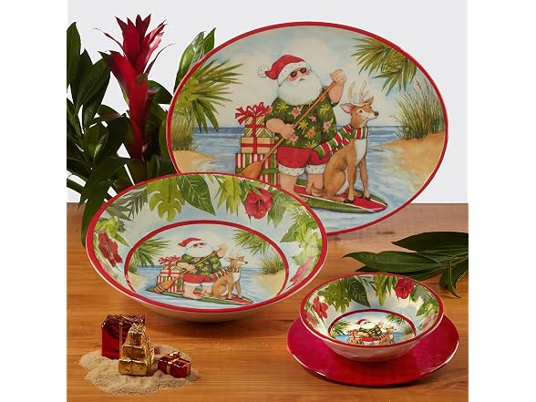  Santa's Wish Melamine 9" Salad/Dessert Plates, Set of 6