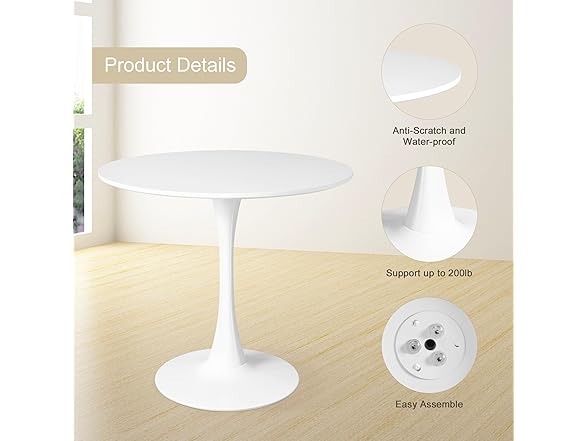 Mid Century Modern White Dining Table Set