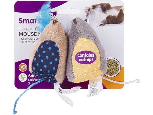 SmartyKat 2-Ct Mouse Mates Catnip Toys