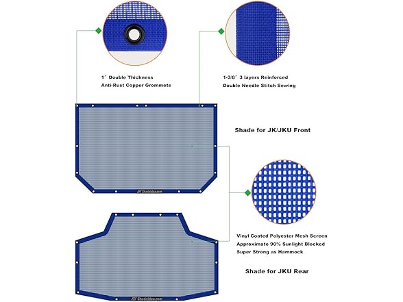 Shadeidea JK Sun Shade Top Compatible with Jeep Wrangler