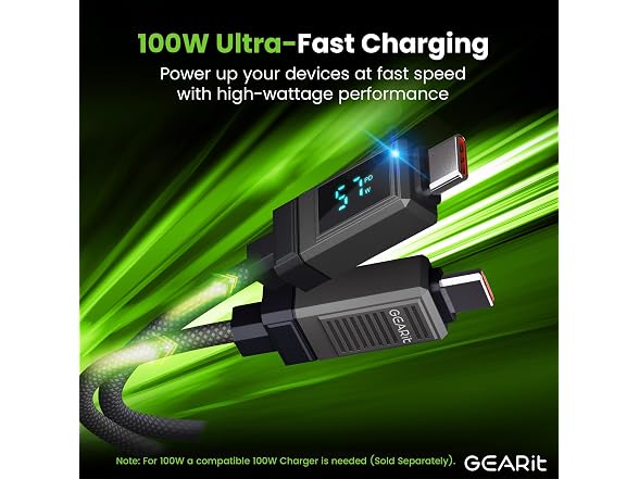 GEARit 100W USB C to USB C Cable