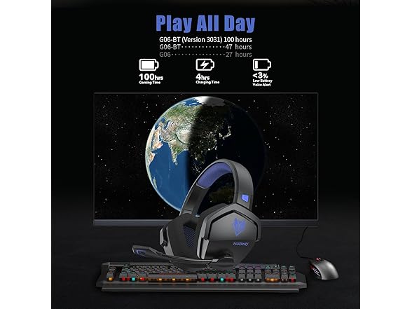 Dual Wireless Gaming Headset 100Hr