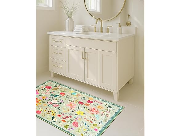 CRYPTOLITE Boho Floral Entryway Rug 2x3