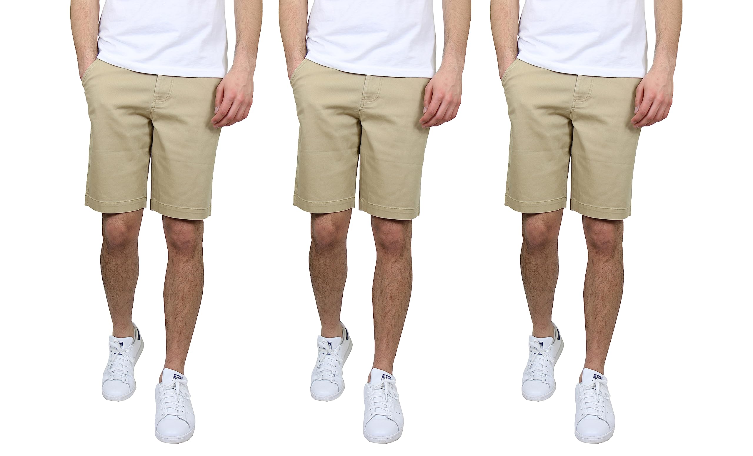 3PK Mens Flex Stretch Chino Shorts - Gallery 13