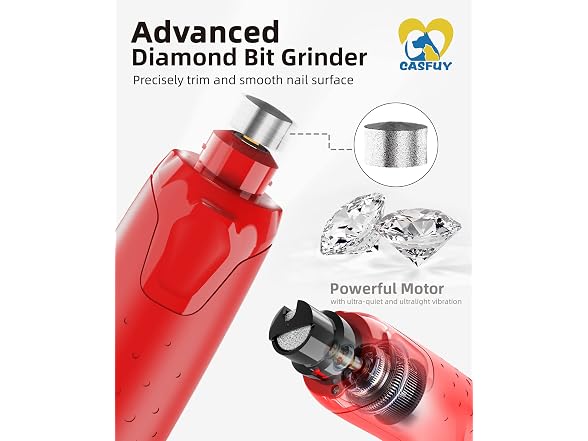 Casfuy Red Quiet 6-Speed Dog Nail Grinder