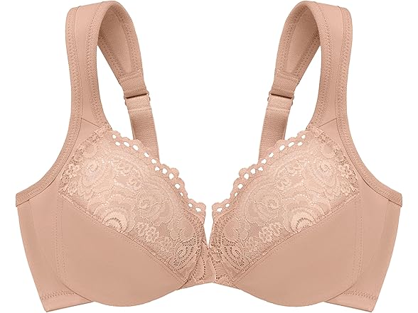 Glamorise Women Low Cut Wonderwire Lace Bra