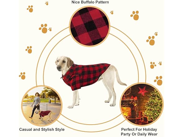 Plaid Dog Shirt Red Buffalo Dog Outfit Soft XL