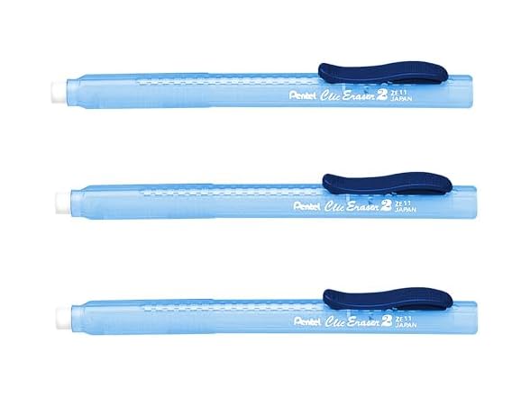 Pentel Clic Stick Eraser Rubber Holder - Blue