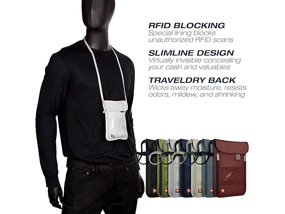 Lewis N. Clark RFID Blocking Stash Neck Wallet 739559
