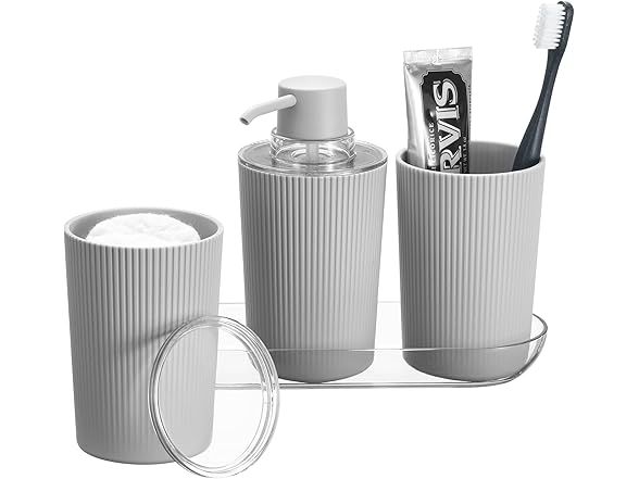 iDesign 4-Piece Bathroom Accessories Vanity Set