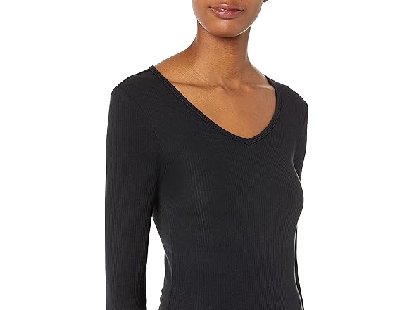 Amazon Essentials Women's V-Neck Knit Rib Shirts 2 Pk - Gallery 4