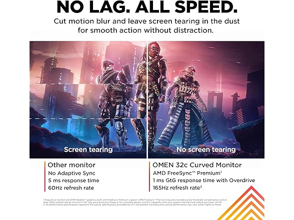 HP OMEN 31.5" QHD IPS 165Hz Curved Gaming Monitor