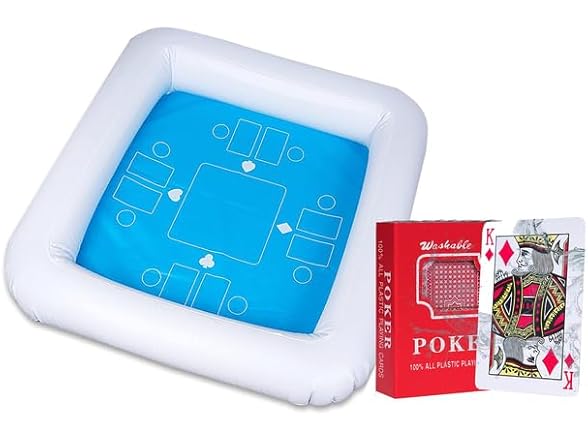 Zone Tech PA0013 Inflatable Game Table with Playing Cards