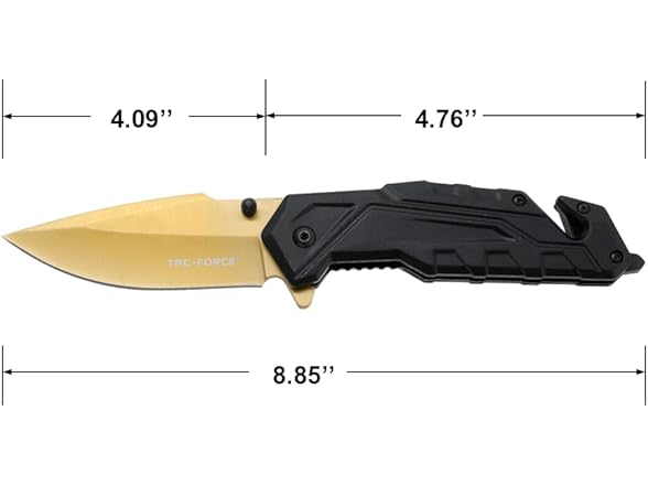 Tac-Force Pocket Knife 8.85" Gold Blade