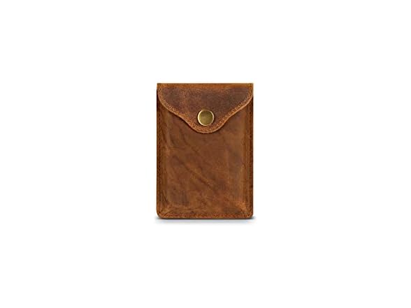 Rugged Brown Leather Card Holder RFID